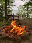 Fire pit overlooking Lake Superior